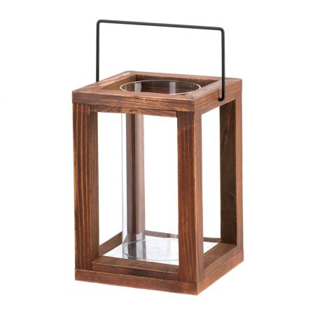 RUSTIC GARDEN WOODEN LANTERN